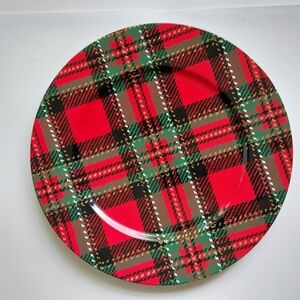 Fitz and Floyd Dinnerware Set COMING THE WEXEFORD Plates Cups Red Black Plaid